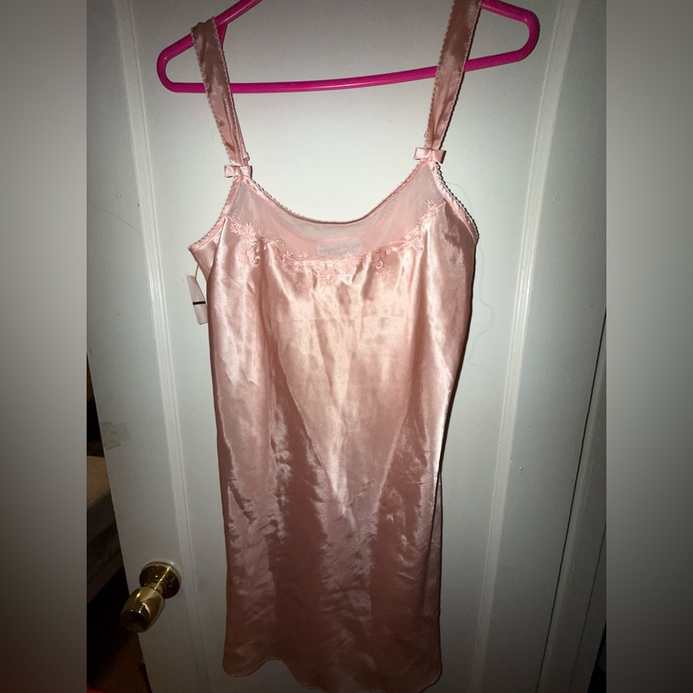 Elegant Pink Satin Nightgown